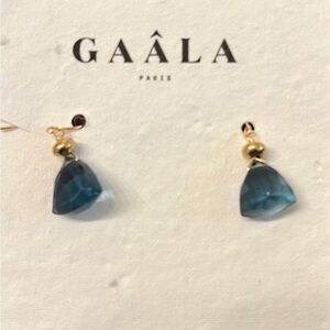Blue and Gold (filled) Earrings
